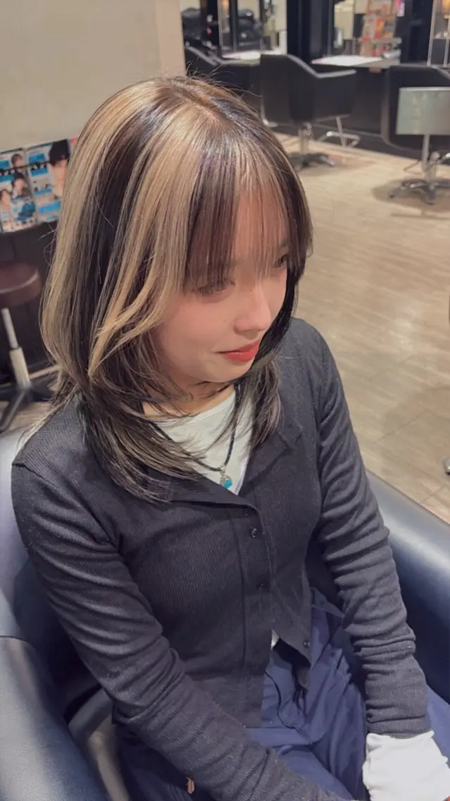 セミロング ヘアカラー 水野 聖哉のヘアスタイル