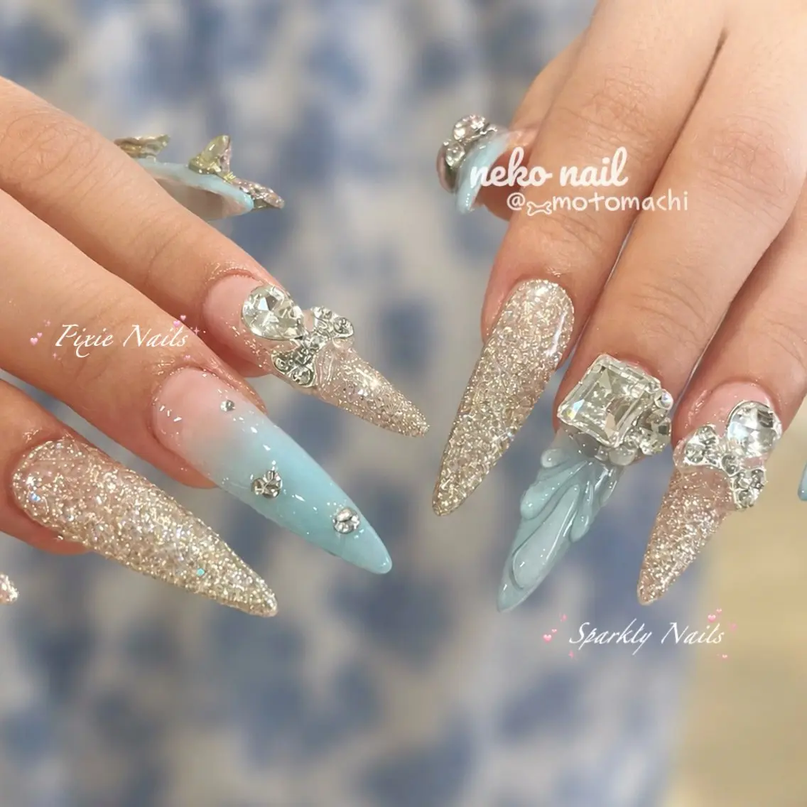 ネイル ロングネイル 持ち込み ハンドネイル neko nail三宮元町店のネイルデザイン