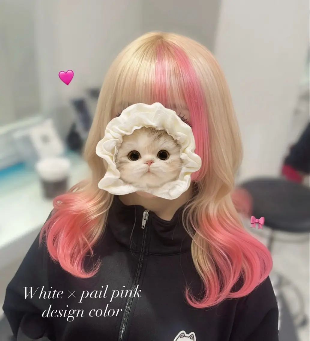 【🩷デザインカラーしたい方必見🩷】ブリーチありWカラー+炭酸SPA🫧+トリートメント🧴+コテ巻き仕上げ🪄の写真