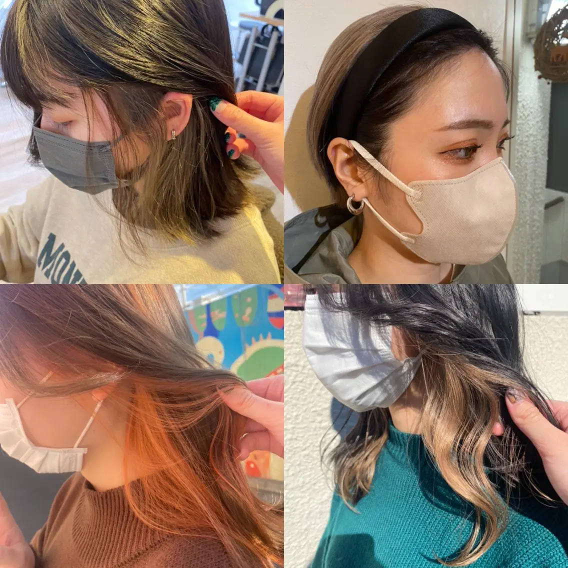 セミロング カラー ヘアアレンジ デザインカラー イヤリングカラー インナーカラー niconail 🧣ayu 📍烏山のネイルデザイン