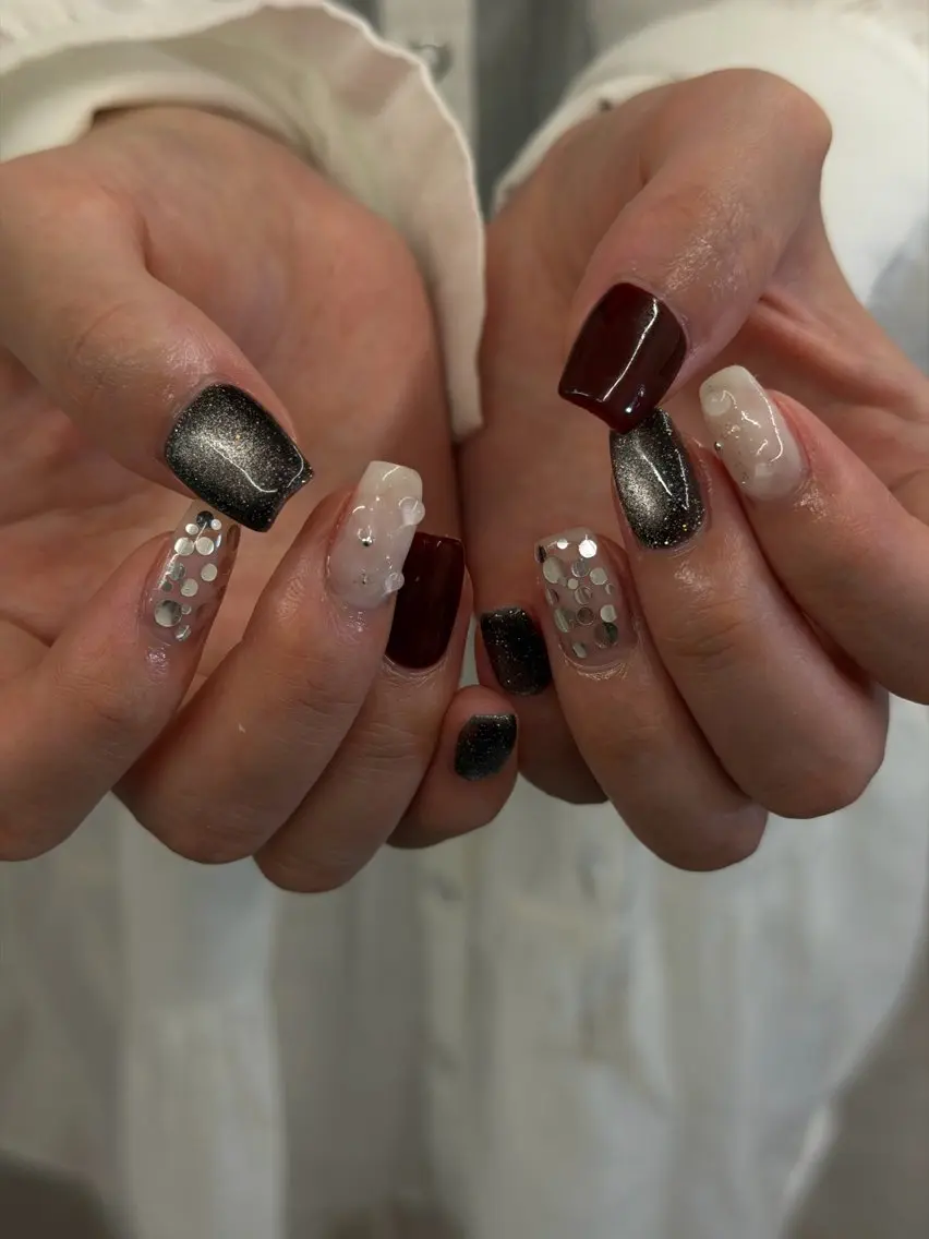 ネイル ジェルネイル レース マグネットネイル ニュアンスネイル パラジェル ハンドネイル ハンドケア Bana_ Nailのネイルデザイン
