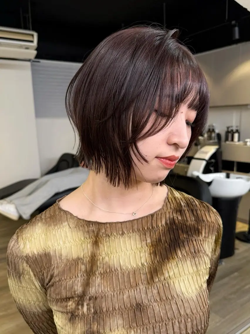 ショート カラー カット ヘアカラー トリートメント ♡アヤメ/レイヤー ボブ♡渋谷のヘアスタイル
