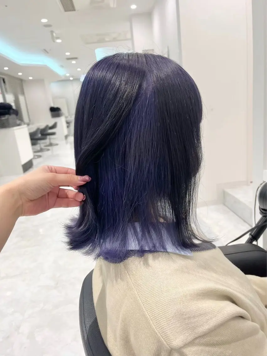 セミロング 🫧モテる💗ダメー ジレスハイトーン🫧のヘアスタイル
