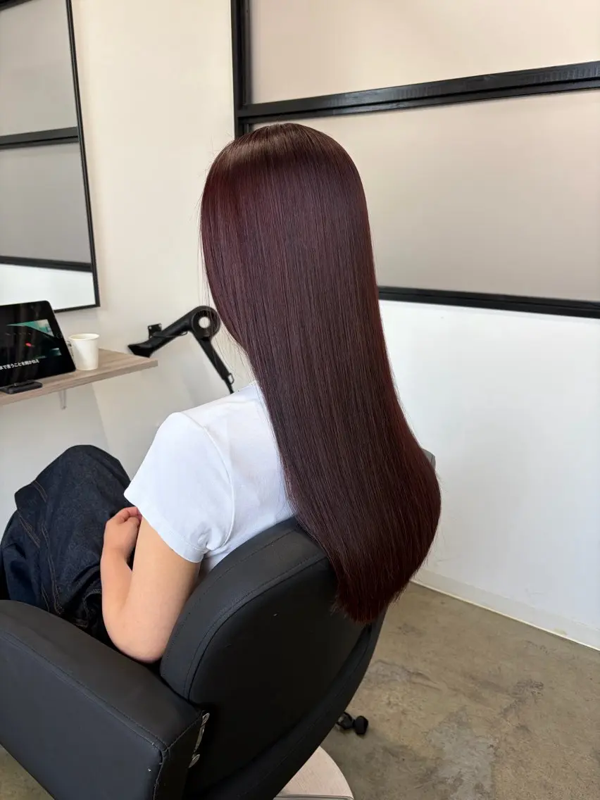 ロング ヘアカラー トリートメント ヘッドスパ 菅野 萌愛のヘアスタイル