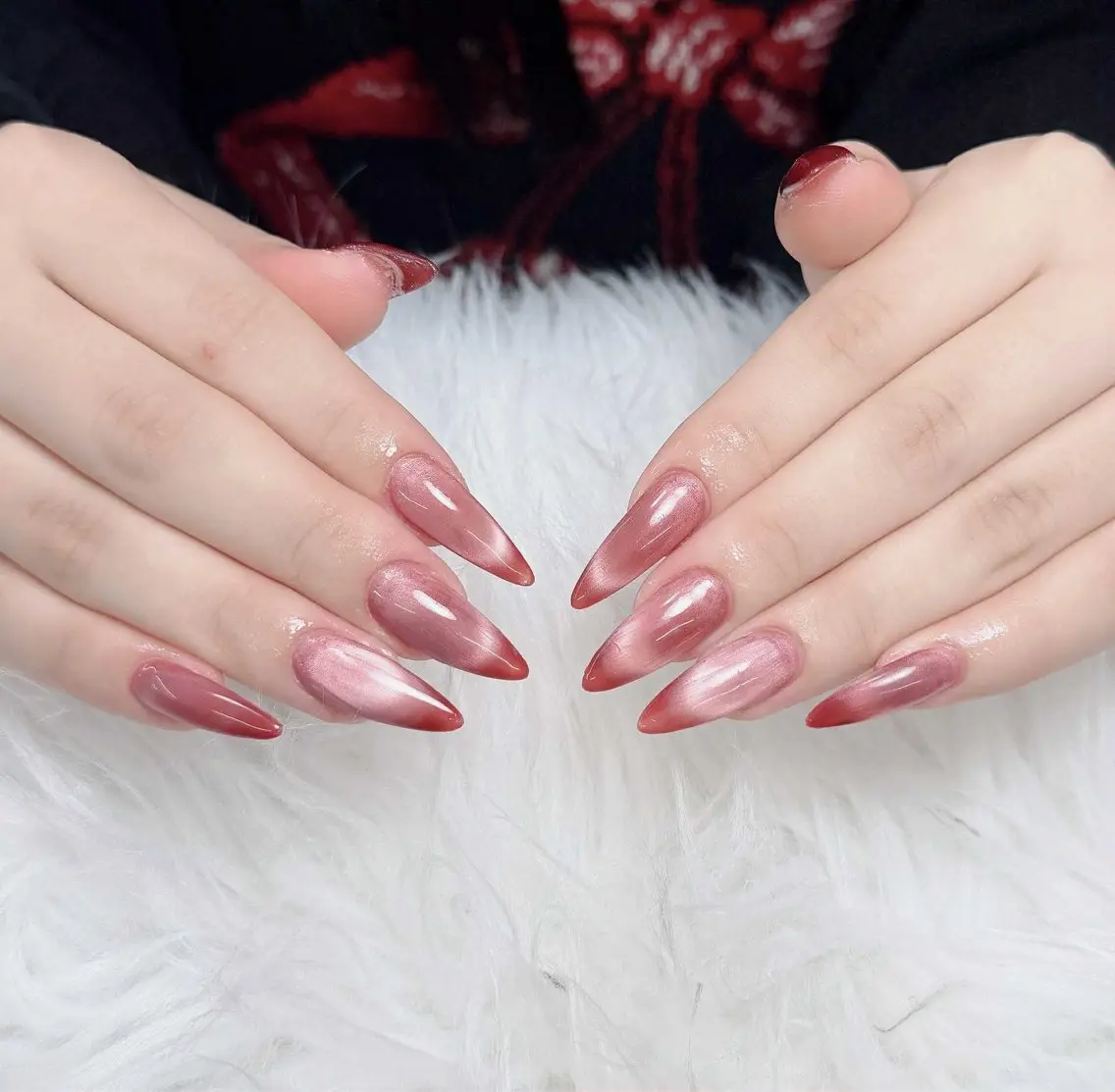ネイル チークネイル 長さ出し フラッシュネイル フレンチネイル グラデーション ハンドネイル Lenie Nail Salonのネイルデザイン
