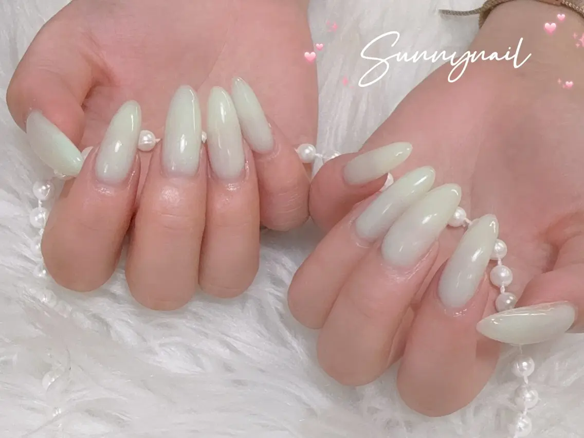 ネイル ロングネイル オフィスネイル ワンカラーネイル シンプルネイル ハンドネイル ハンドケア sunnynail 小桃のネイルデザイン