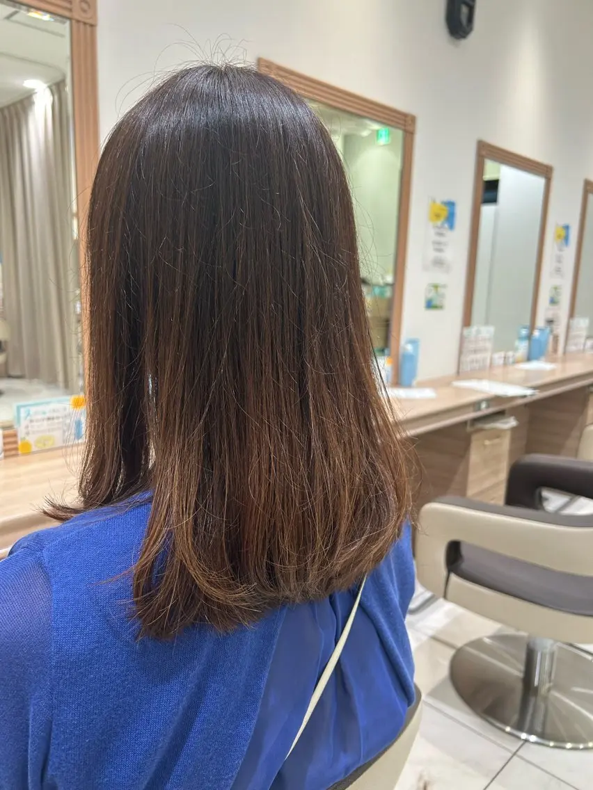 セミロング 顔周りカット レイヤーカット モデル募集中 松原京のヘアスタイル
