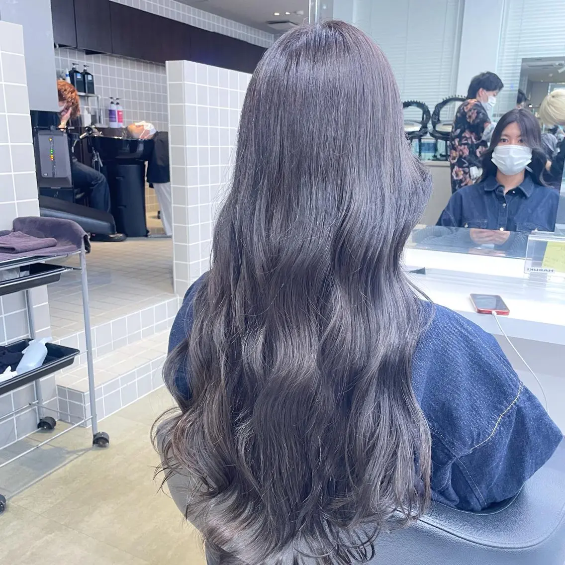 ミディアム カラー パーマ ヘアアレンジ メンズ キッズ ネイル マツエク・マツパ アイブロウ 🦋縮毛/韓国レイヤ ー/透明感カラー🦋のヘアスタイル