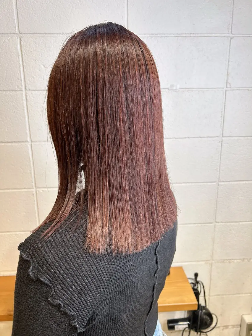 セミロング カラー ベージュカラー ピンクカラー ピンクベージュ 髪質改善 カット ヘアカラー 縮毛矯正 トリートメント ⭐️ハイクオリティ カラー杉本雄志⭐️のヘアスタイル