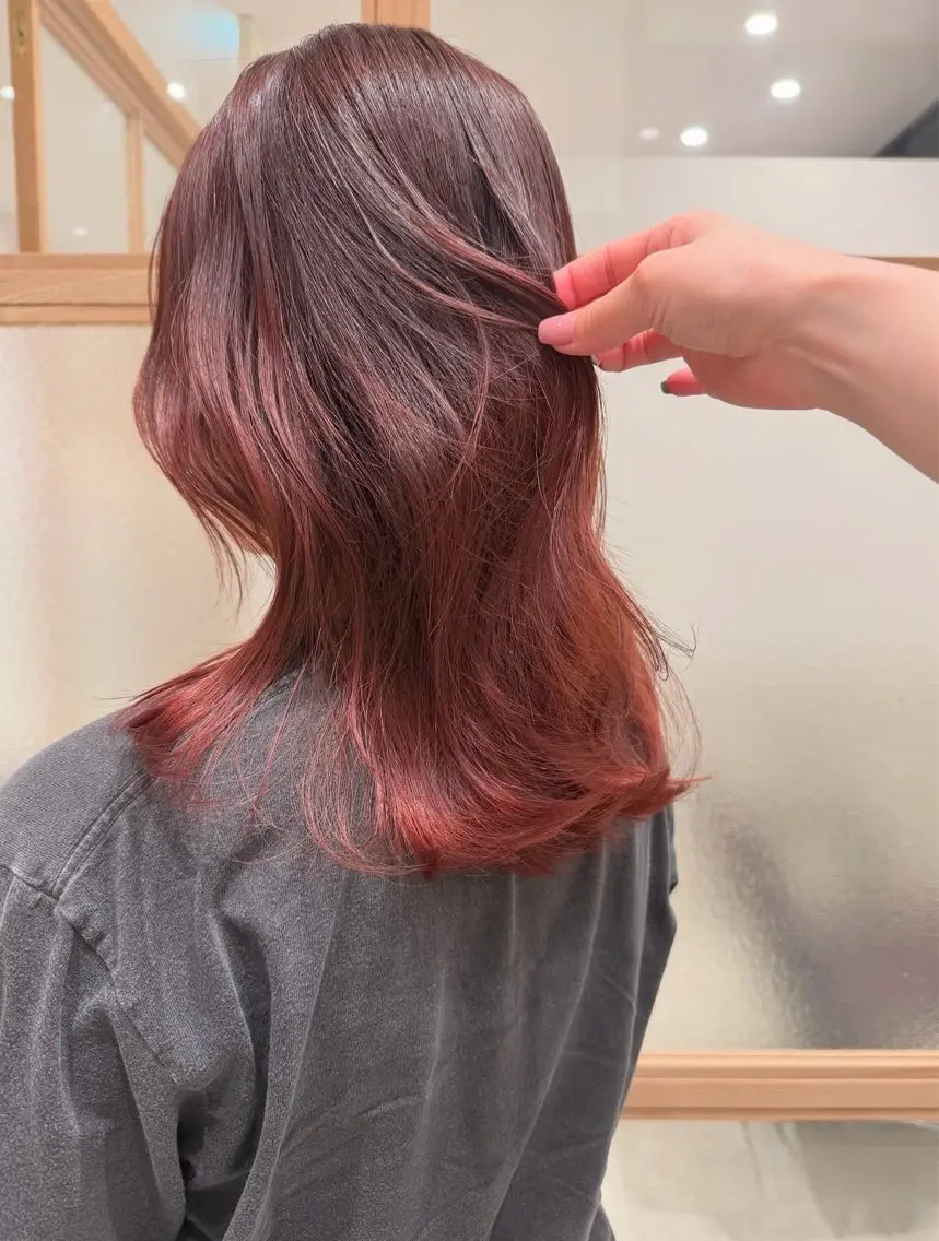 ミディアム カット ヘアカラー トリートメント 𓍯柔らかhair 𓍯 yukinoのヘアスタイル