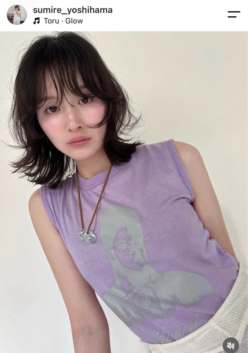 ミディアム カラー yoshihama sumireのヘアスタイル