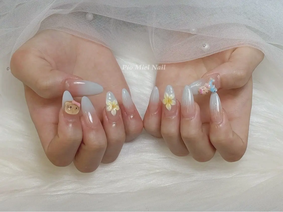 ネイル ハンドネイル HANA 長さだしのネイルデザイン