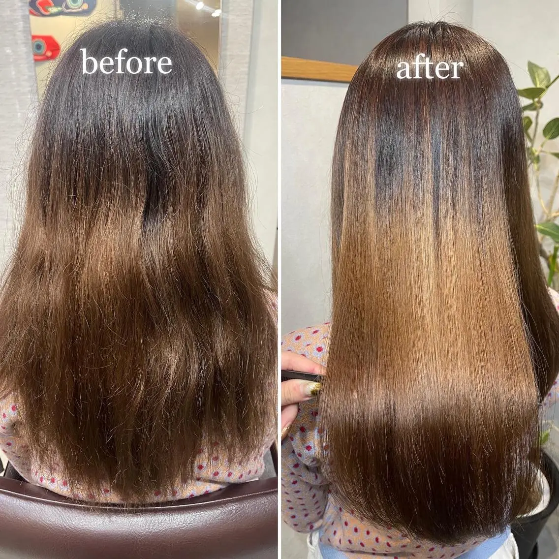 ロング 酸性ストレート ARCHE 心斎橋 常塚のヘアスタイル