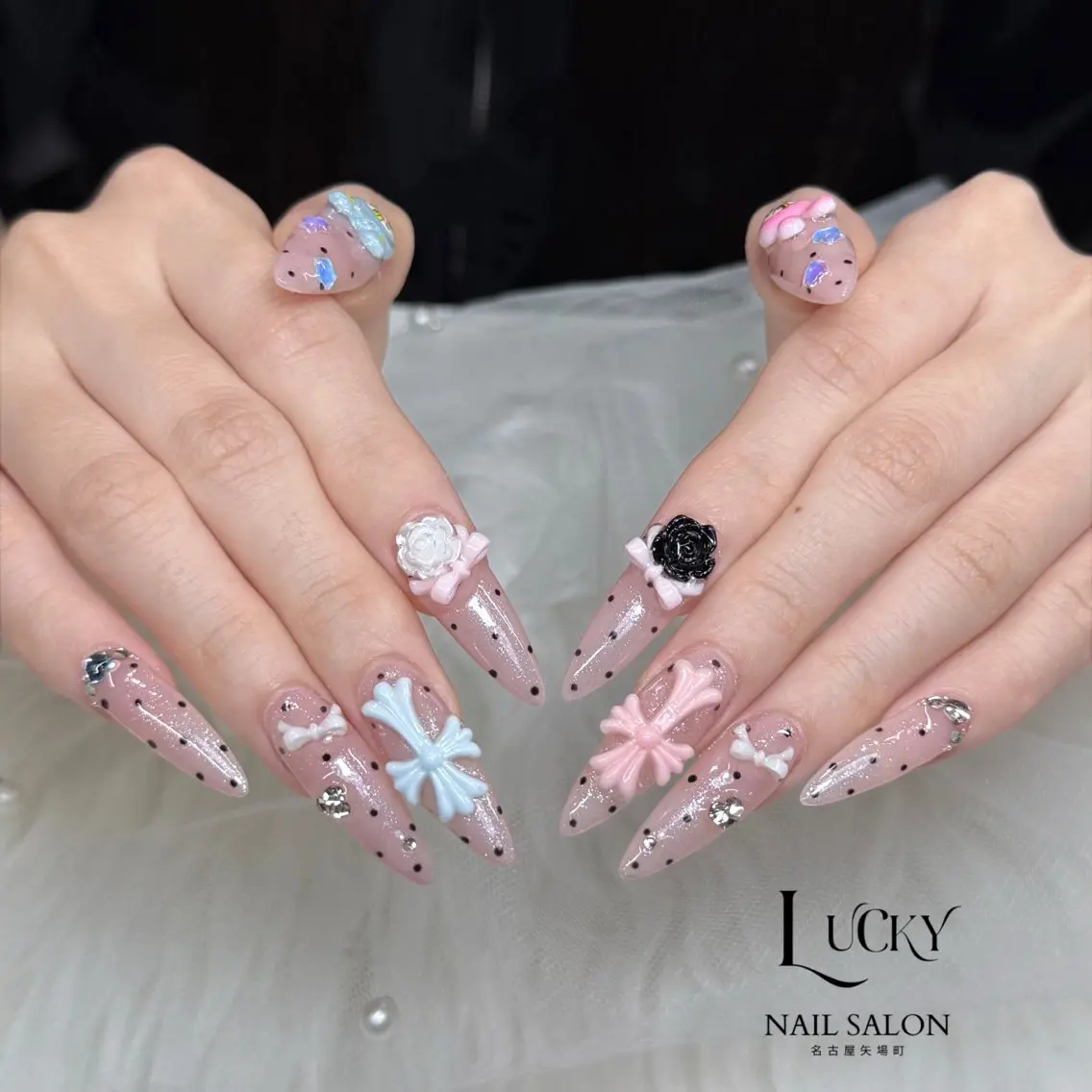 ネイル アートネイル ジェルネイル ロングネイル 持ち込み シンプルネイル ハンドネイル Lucky Nail Salonのネイルデザイン