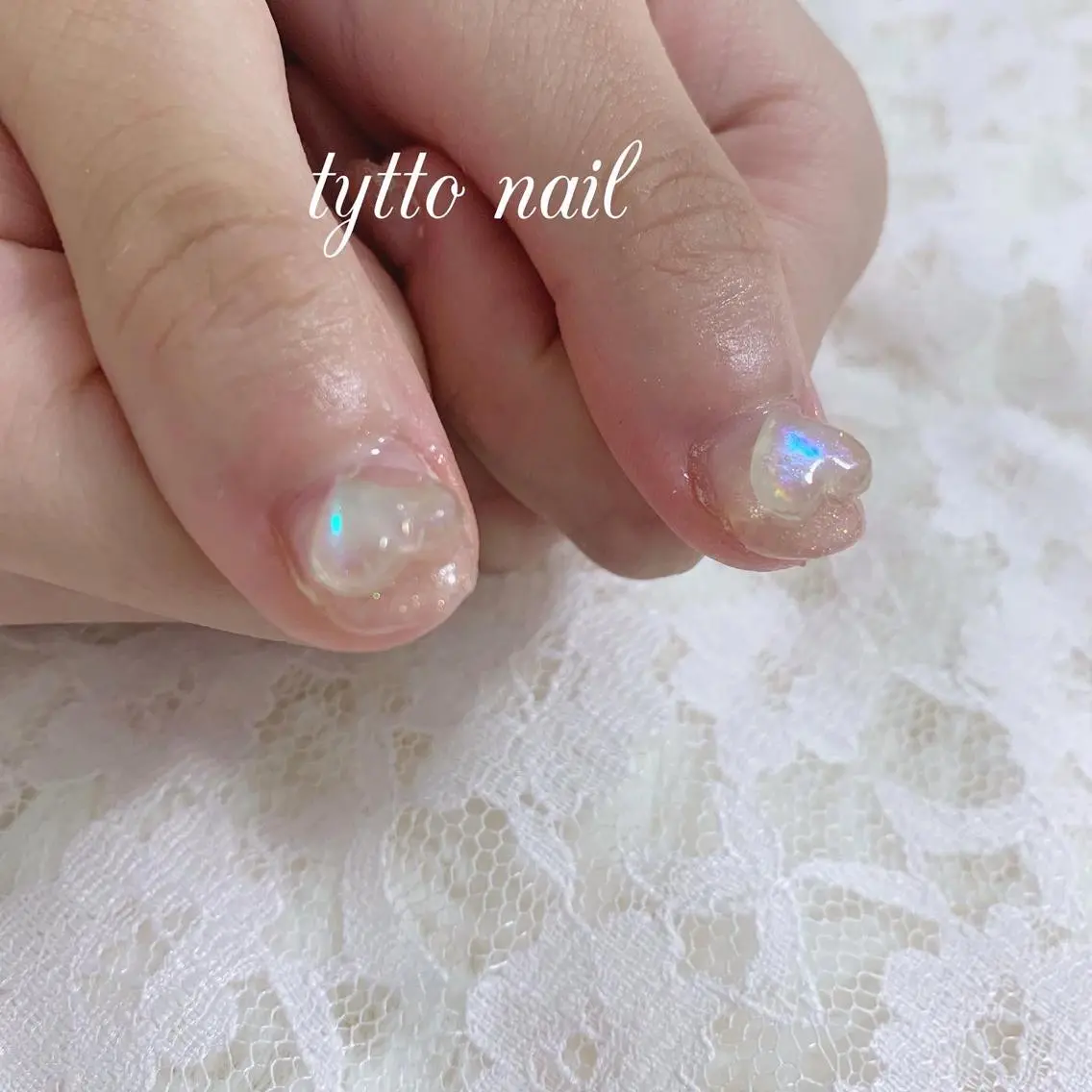 ネイル オーロラネイル グラデーション ハート 氷ネイル・うるうるネイル 韓国ネイル tytto nail ❤︎‪‪eri‪‪のネイルデザイン