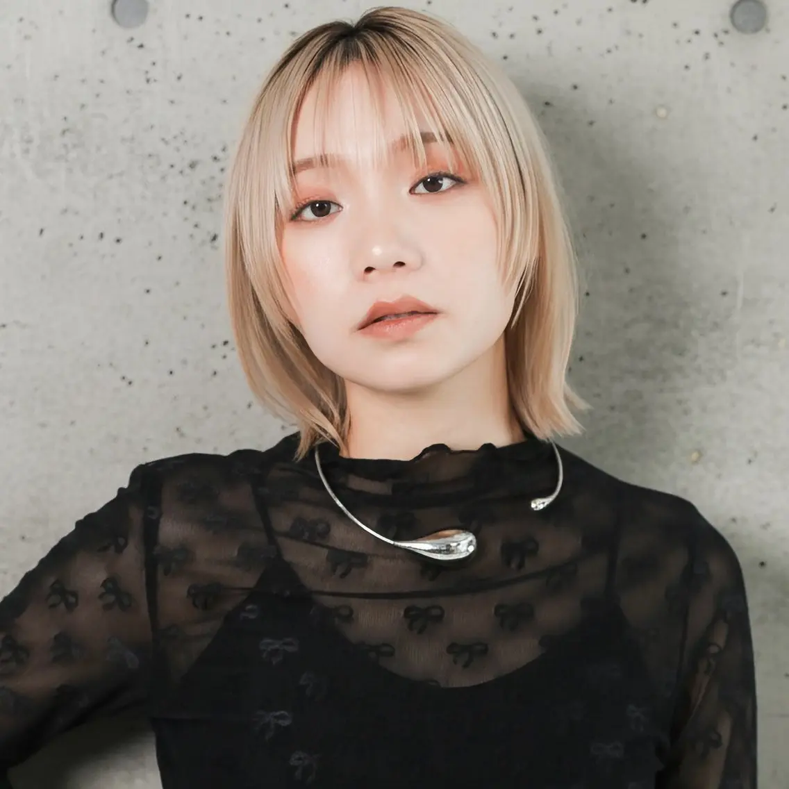 ミディアム カット ヘアカラー ハッシュカット 田窪珠妃のヘアスタイル