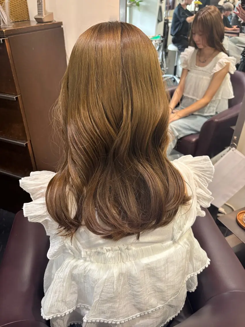 ブリーチ無しWカラー✨うる艶透明感カラー🩵ブリーチはしたくないけど明るくしたい方必見❣️の写真