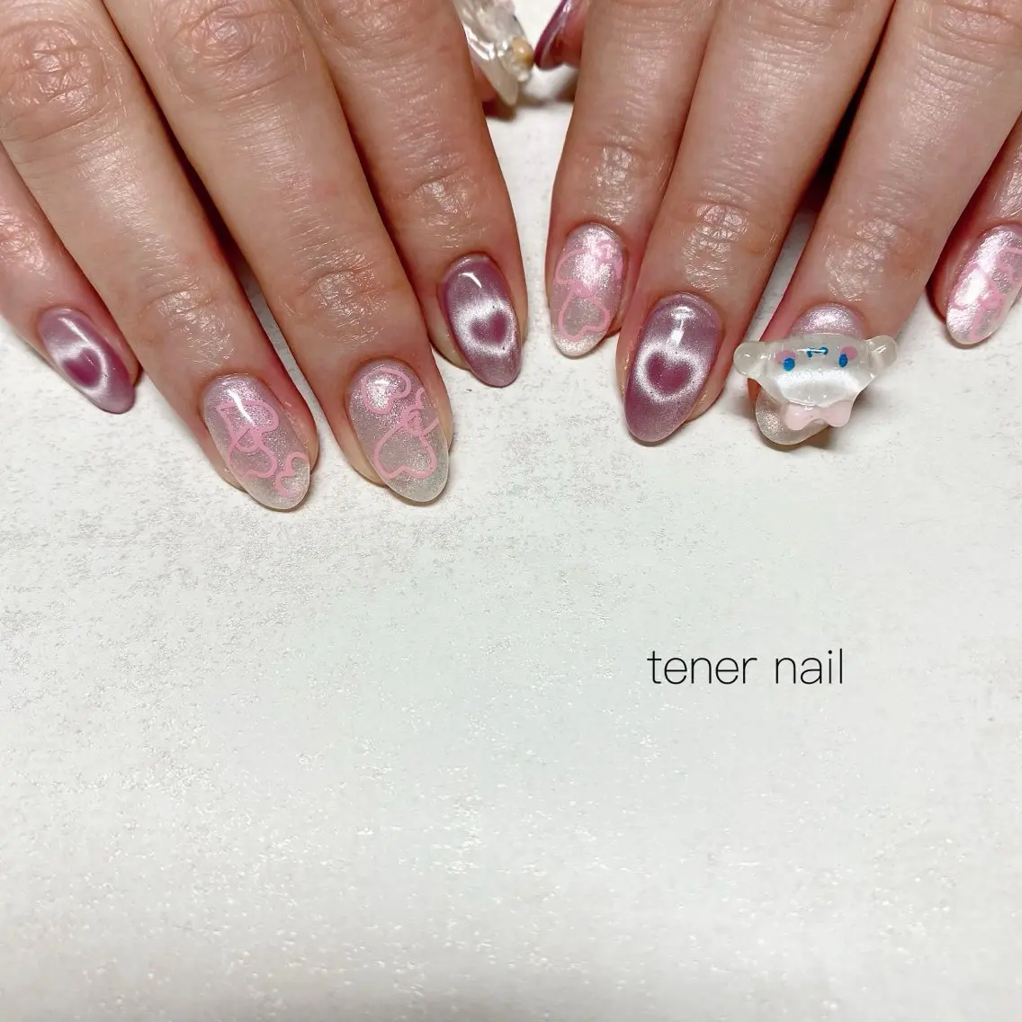 ネイル ハート マグネットネイル ハンドネイル テネルネイル tener nailのネイルデザイン