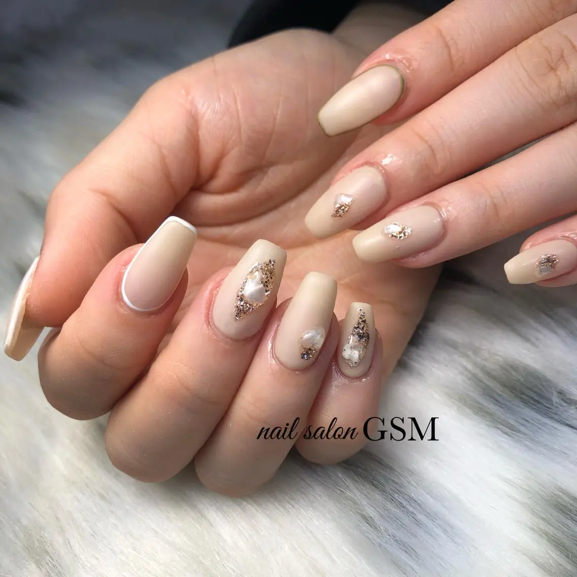 ネイル マットネイル ニュアンスネイル ハンドネイル nail salon GSMのネイルデザイン