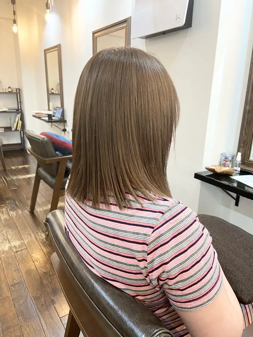 ミディアム カット ヘアカラー 透明感カラー/ 加瀬たまものヘアスタイル