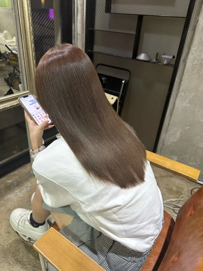 ロング 🔥コテ巻き風 ボブパーマ🔥のヘアスタイル