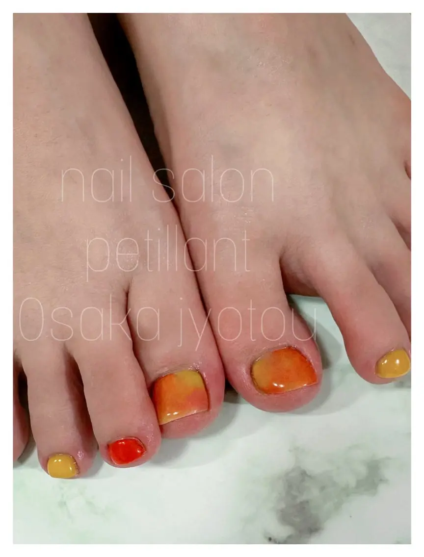 ネイル 長さ出し フットネイル フットネイル nail salon petillantのネイルデザイン
