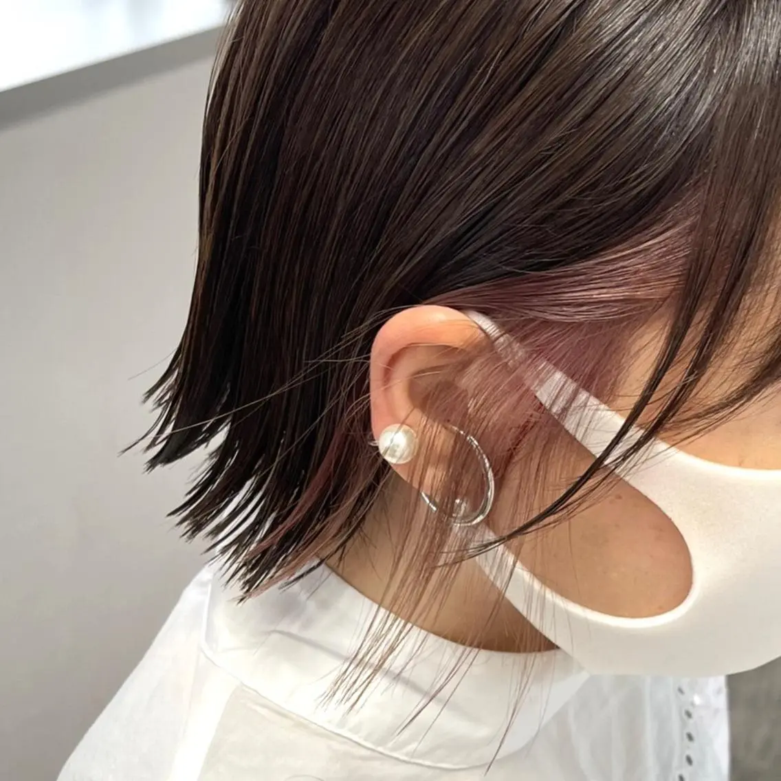 ショート カラー インナーカラー ピンクカラー ヘアカラー 松井那津子 /ハイライトブリーチのヘアスタイル