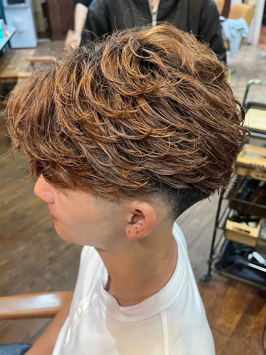 メンズカット+フェザーパーマの写真
