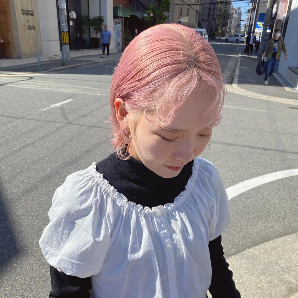 ショート カラー ピンクカラー ハッシュカット カシマハヤトのヘアスタイル