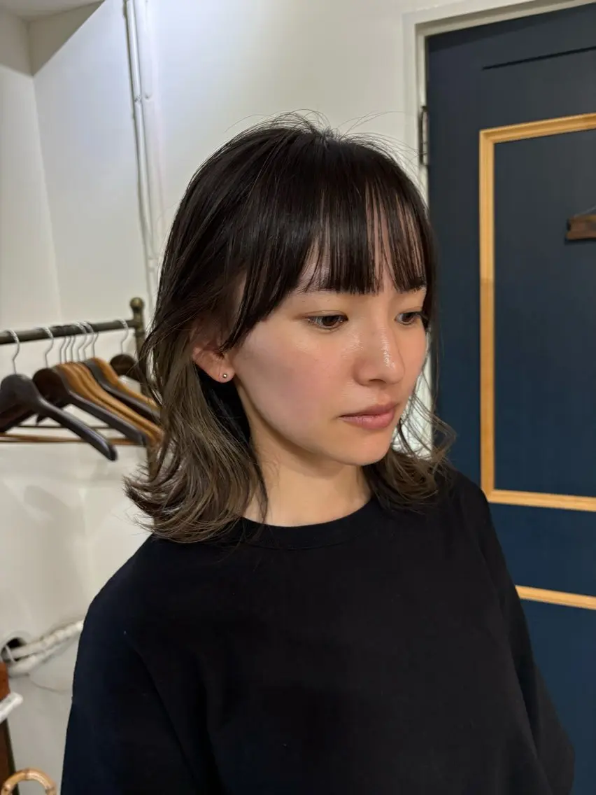 ミディアム カラー ベージュカラー ブリーチ カット ヘアカラー トリートメント takada kohのヘアスタイル