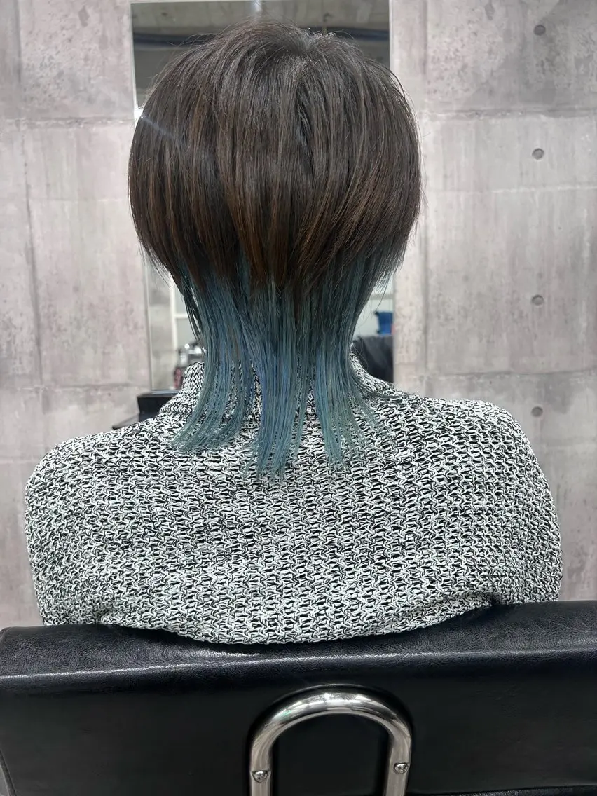ショート カラー アクアカラー バレイヤージュ ブリーチ ケアブリーチ ケアカラー ヘアカラー トリートメント newi赤羽 ✂️KEN✂️のヘアスタイル