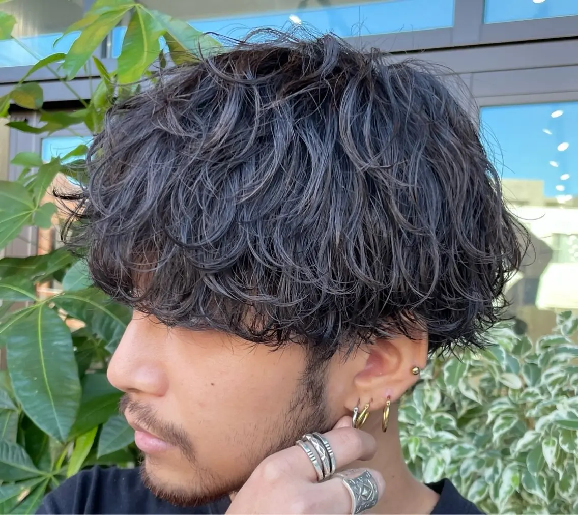ミディアム パーマ ヘアアレンジ メンズ fifth 石川 凪のヘアスタイル