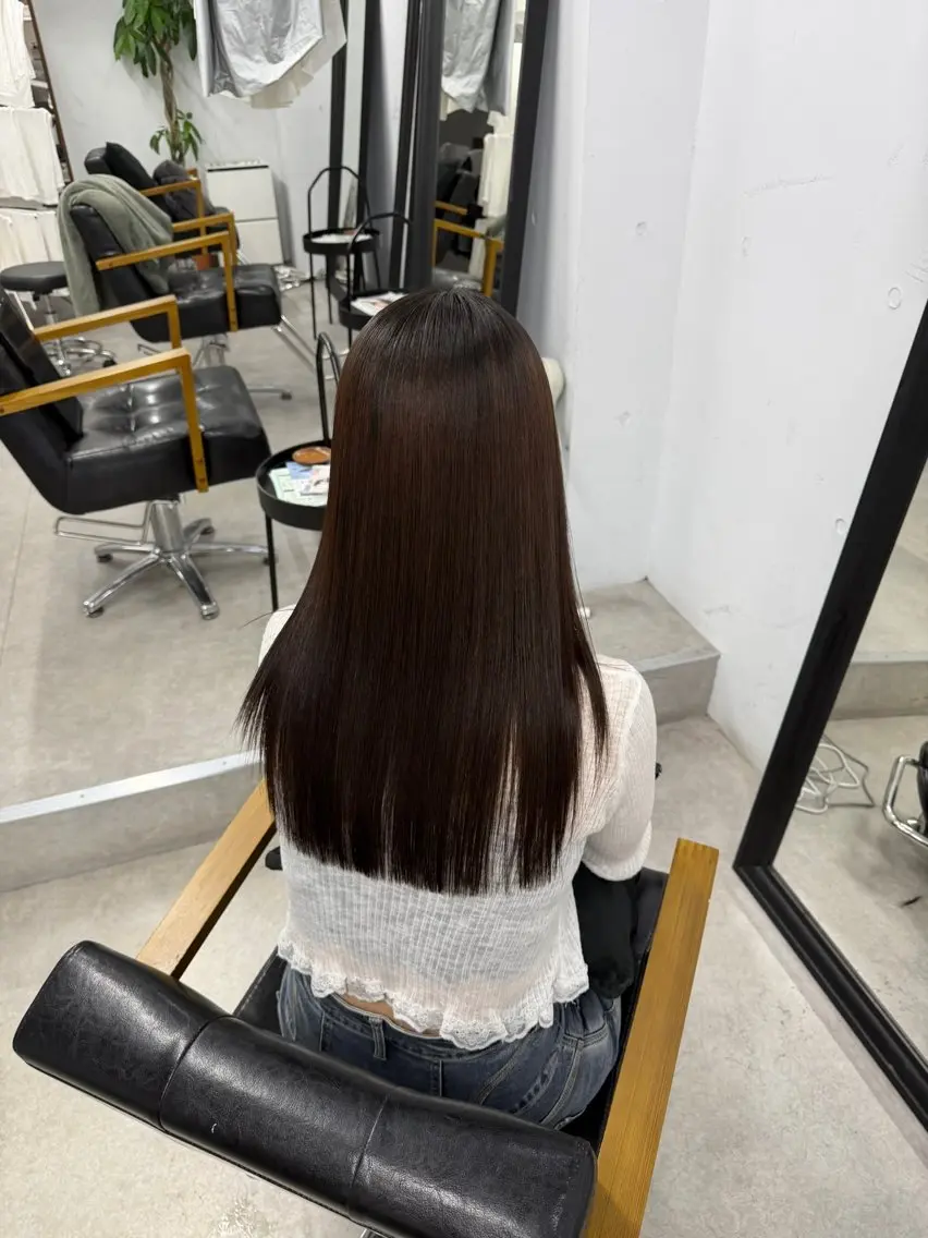 ロング くせ毛 縮毛矯正 カット 縮毛矯正 奥村 和也のヘアスタイル