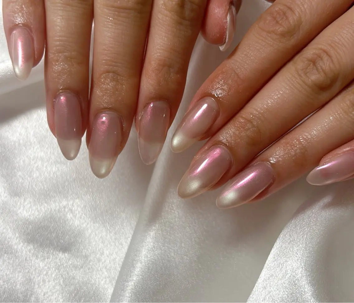 ネイル オーロラネイル フットネイル フレンチネイル ジェルネイル 韓国ネイル ハンドネイル kiki nail &brow二子玉川のネイルデザイン