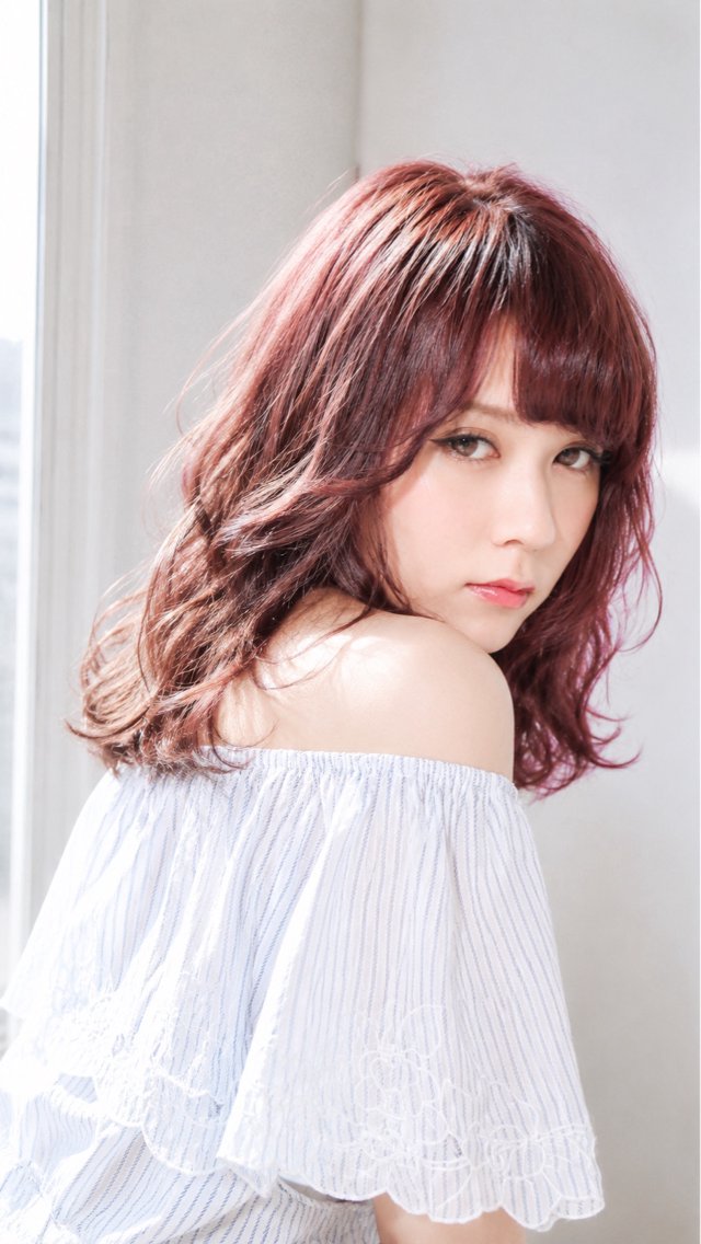 セミロング カラー ヘアセット タケ ウチのヘアスタイル
