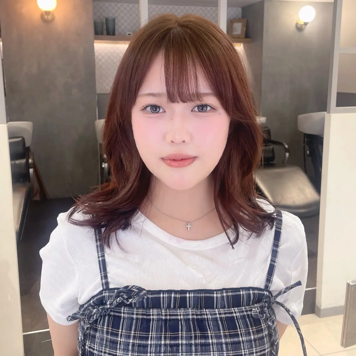 ミディアム カラー ヘアカラー 🌷透明感カラー🍑 Miyu🪽のヘアスタイル