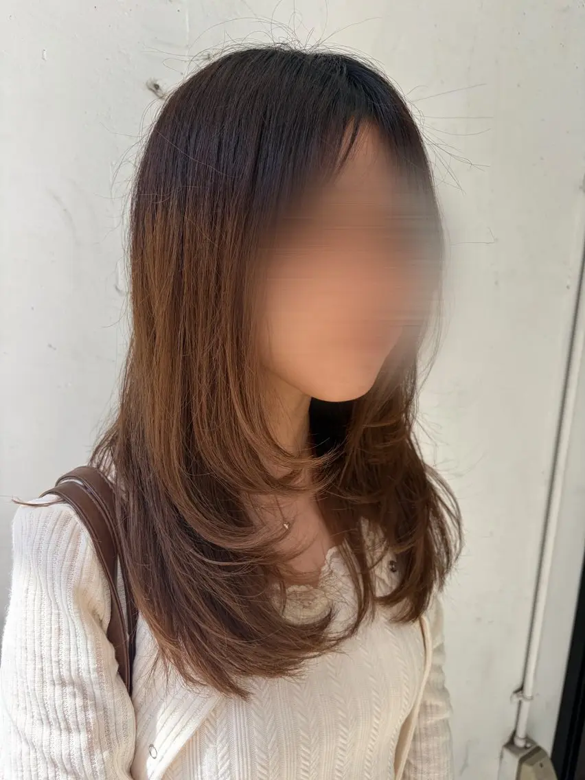 セミロング 【無料】カット いながわゆあのヘアスタイル