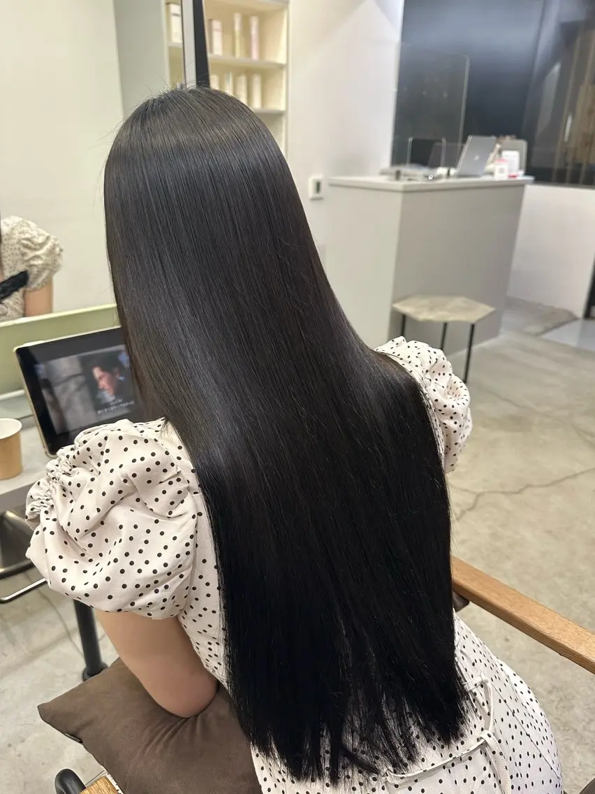 ロング パーマ 縮毛矯正 ハイトーンカラー が絶対可愛い✨泰聖✨のヘアスタイル