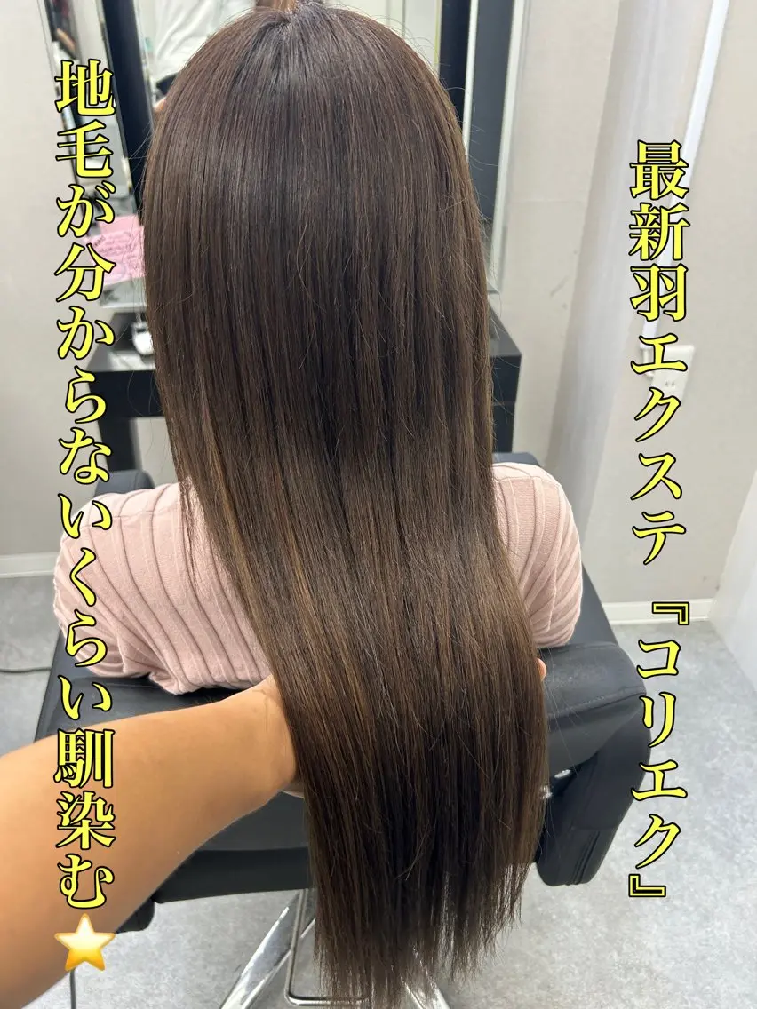 ロング カラー シールエクステ バレイヤージュ ハイライトカラー ハイトーンカラー エクステ カット エクステ レイヤー/エクステ alpha下妻のヘアスタイル