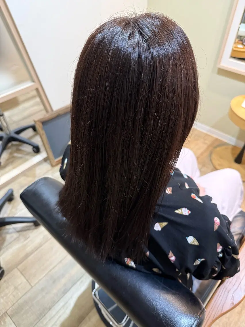 カラー ブラウンカラー ココアブラウン rocca糸島店 リサのヘアスタイル