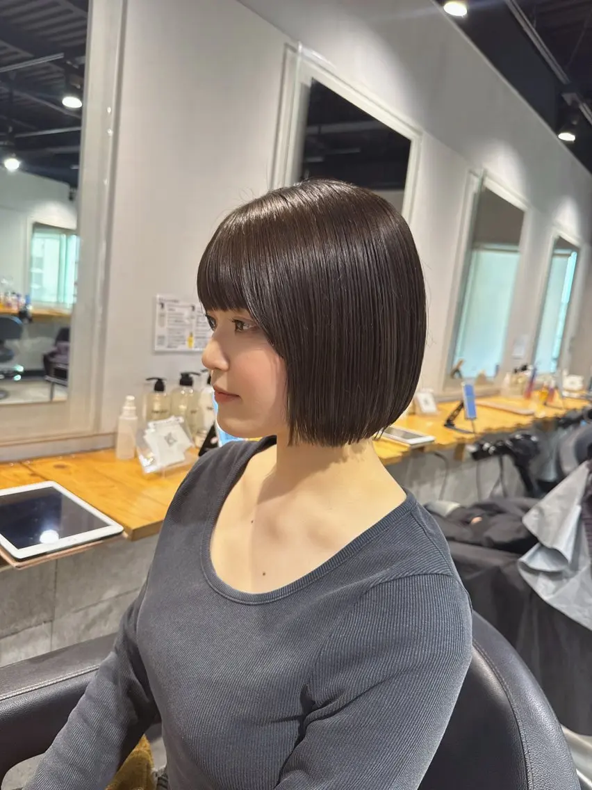 ショート カラー カット ヘアカラー トリートメント NANAMI🩵 大人可愛い韓国ヘアのヘアスタイル