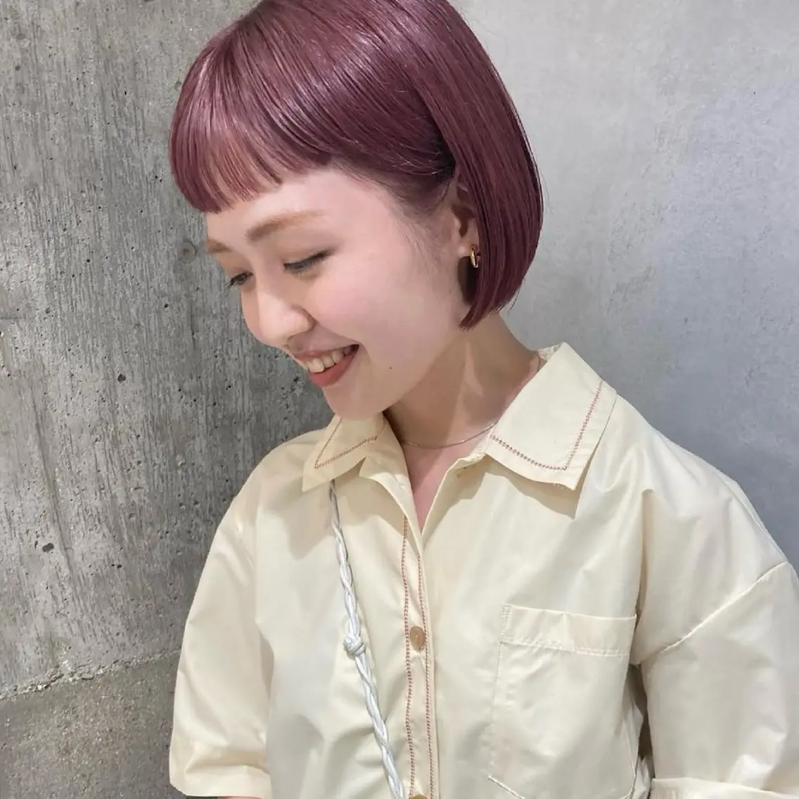 ショート ボブ カット ヘアカラー トリートメント newi広島 tomokaのヘアスタイル