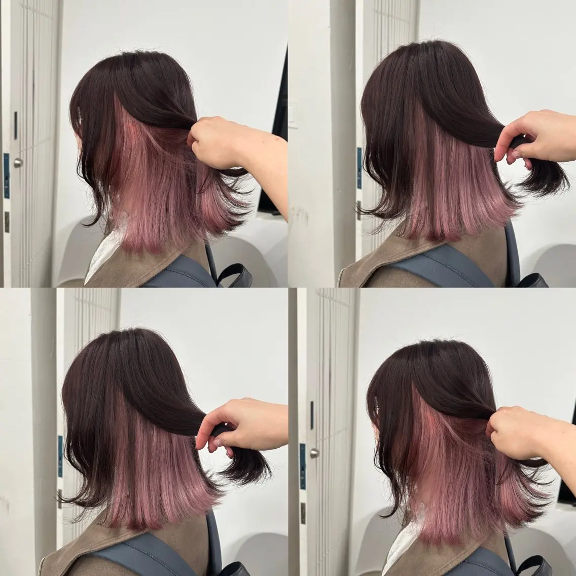 ミディアム カラー 韓国風ヘア 小顔カット カット ヘアカラー 江坂トレンド韓国風 髪質改善shinoのヘアスタイル