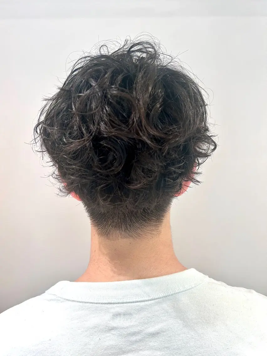 ショート パーマ メンズ マッシュ メンズパーマ プードルパーマ メンズショート スペインカール メンズパーマ ジンのヘアスタイル