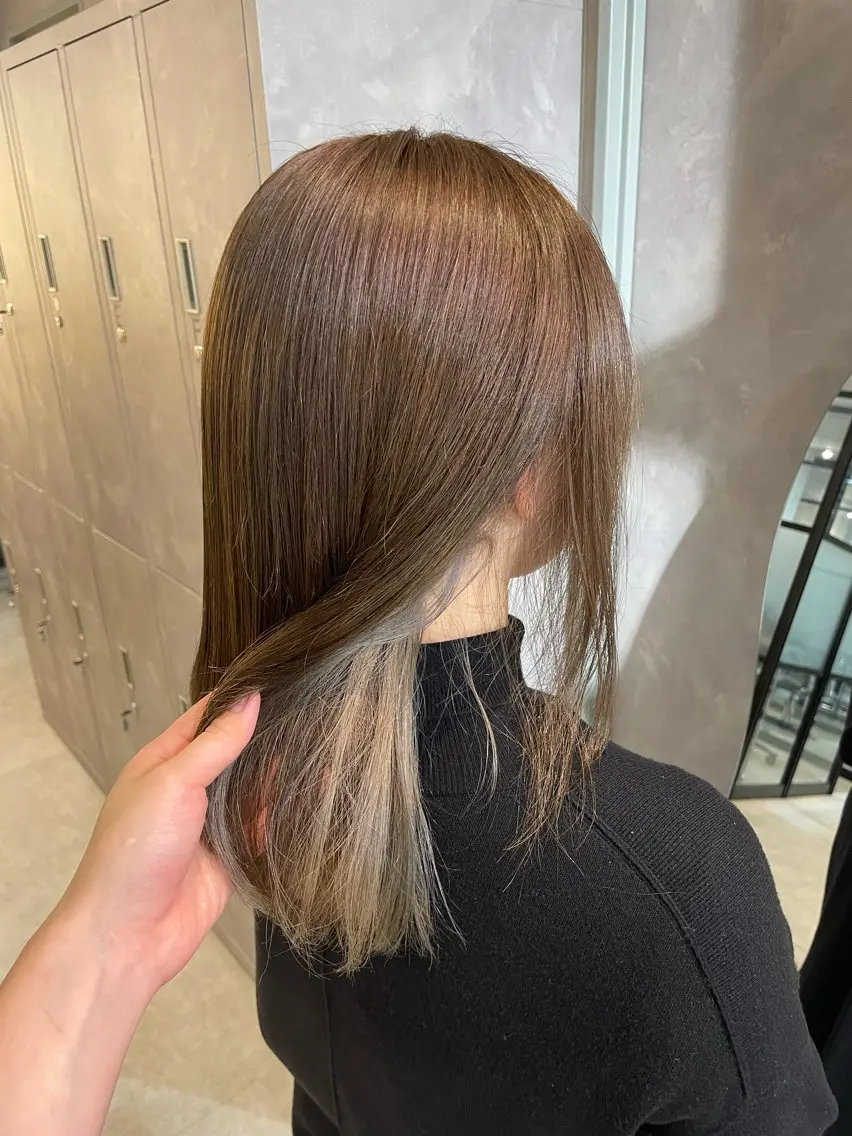 ミディアム カラー ブリーチ グレージュ tocca千葉 ANNEX/せりなのヘアスタイル