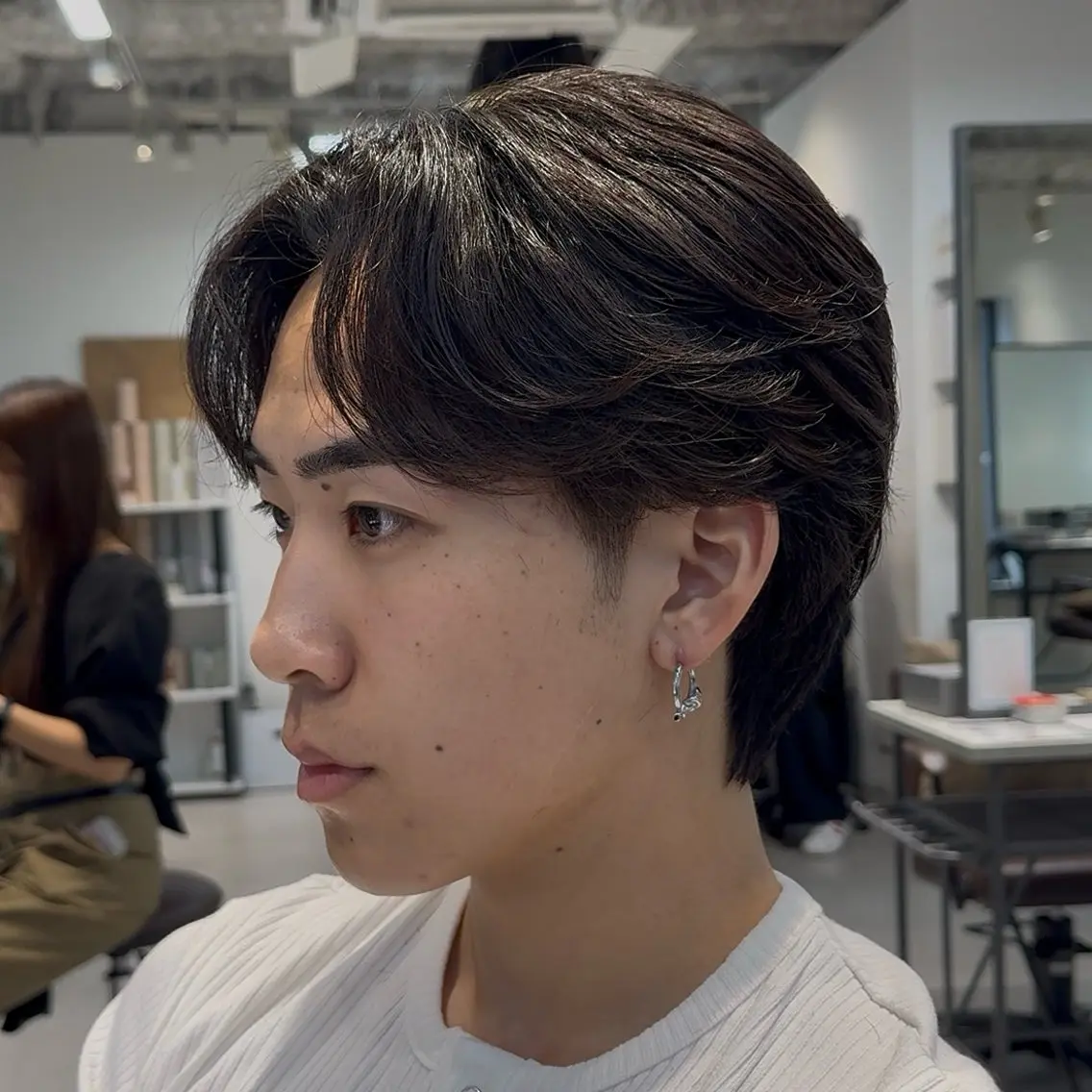 メンズ メンズパーマ カット パーマ Sen メンズ毛流れ 梅田 茶屋町のヘアスタイル