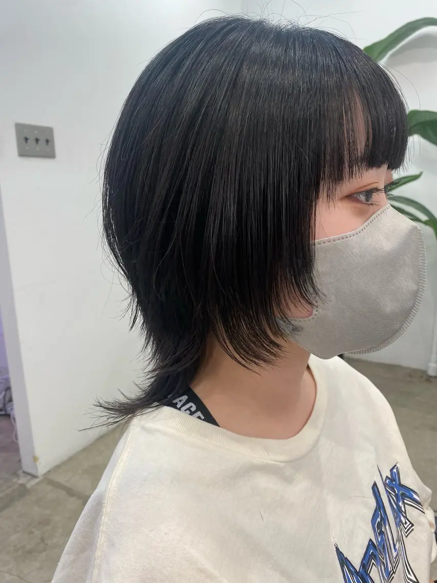 ミディアム 顔周りカット カット ヘアカラー トリートメント 【ウルフ/レイヤー/ 白髪ぼかし】タツヤのヘアスタイル