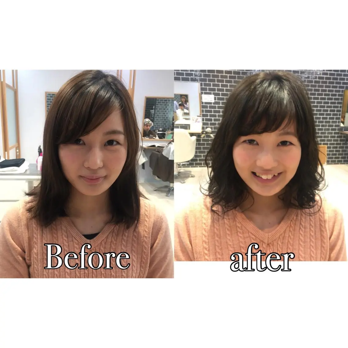 ミディアム カラー レイヤーカット 小顔カット 中村 美穂のヘアスタイル
