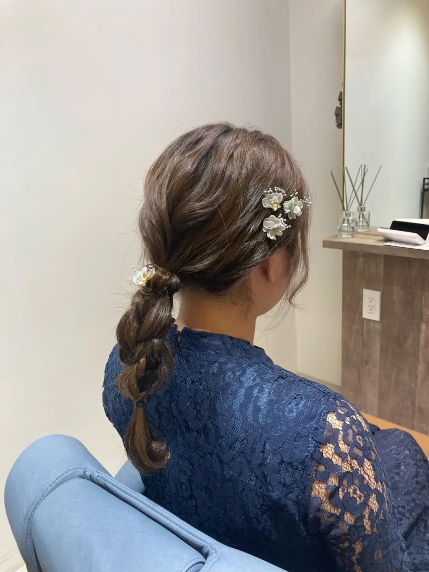 ロング ヘアアレンジ ヘアセット ピンクカラー🎀 米津 美佑のヘアスタイル