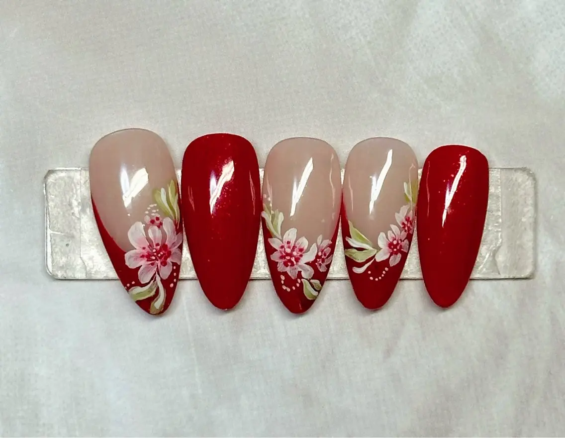ネイル アートネイル フレンチネイル ワンカラーネイル バレンタイン 冬ネイル Mai’s nailのネイルデザイン